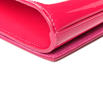 Saint Laurent Patent Monogram Large Belle De Jour Clutch Fuchsia 6 of 6