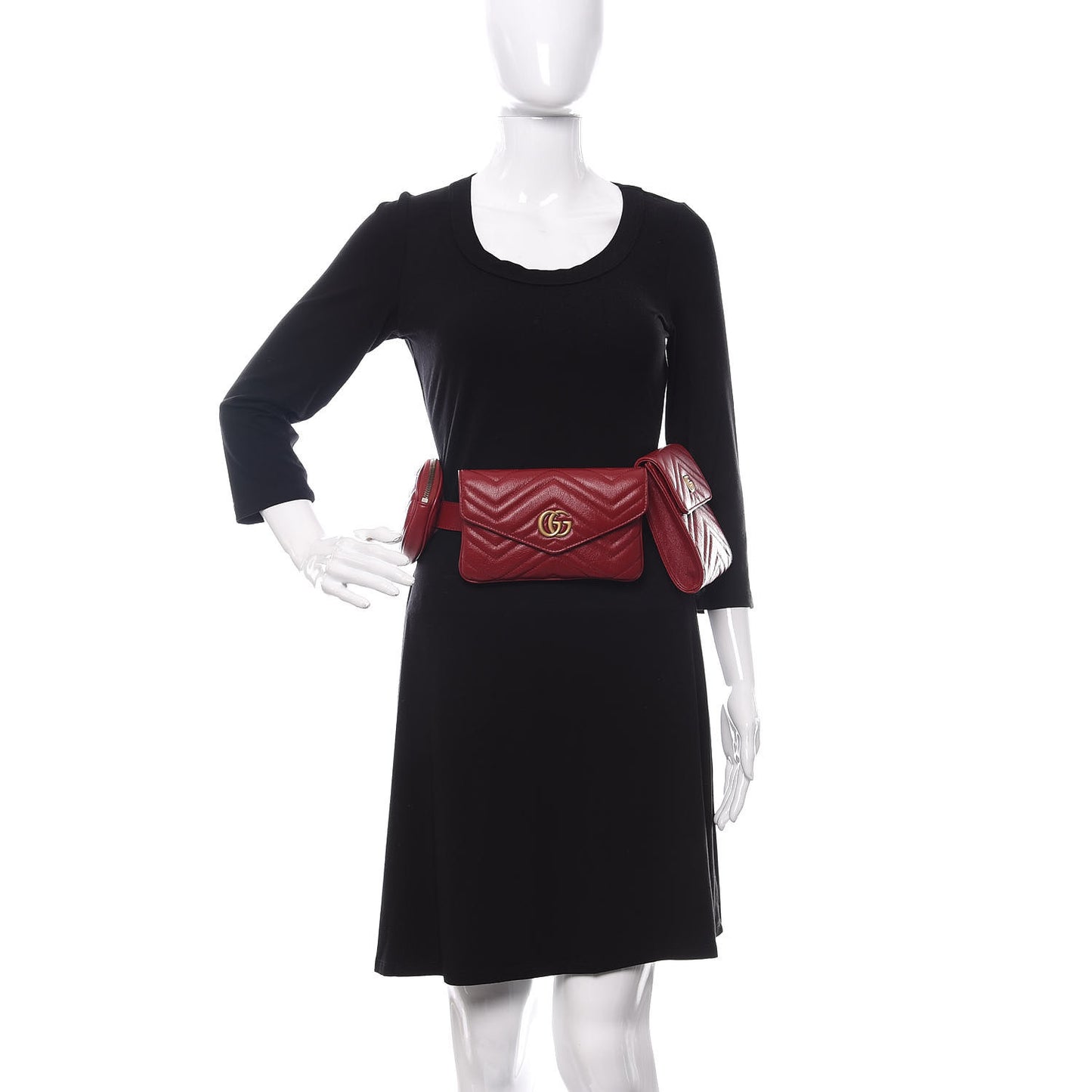 Azalea Calfskin Matelasse GG Marmont Multi Belt Bag 85 34 Romantic Cerise