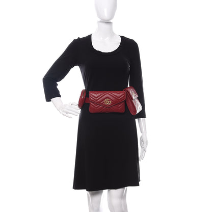 Gucci Azalea Calfskin Matelasse GG Marmont Multi Belt Bag 85 34 Romantic Cerise 2 of 19