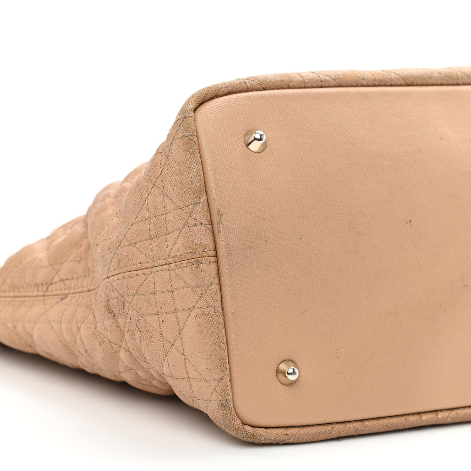 Christian Dior Coated Canvas Cannage Medium Panarea Tote Beige 9 of 19