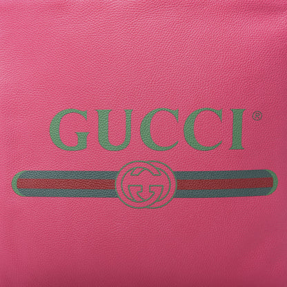 Gucci Grained Calfskin Logo Drawstring Backpack Box Pink Green Black 10 of 10