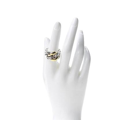 David Yurman Sterling Silver 18K Yellow Gold Belmont Ring 54 7 2 of 4