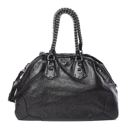 Prada Cervo Lux Bauletto Tote Ebano 1 of 18