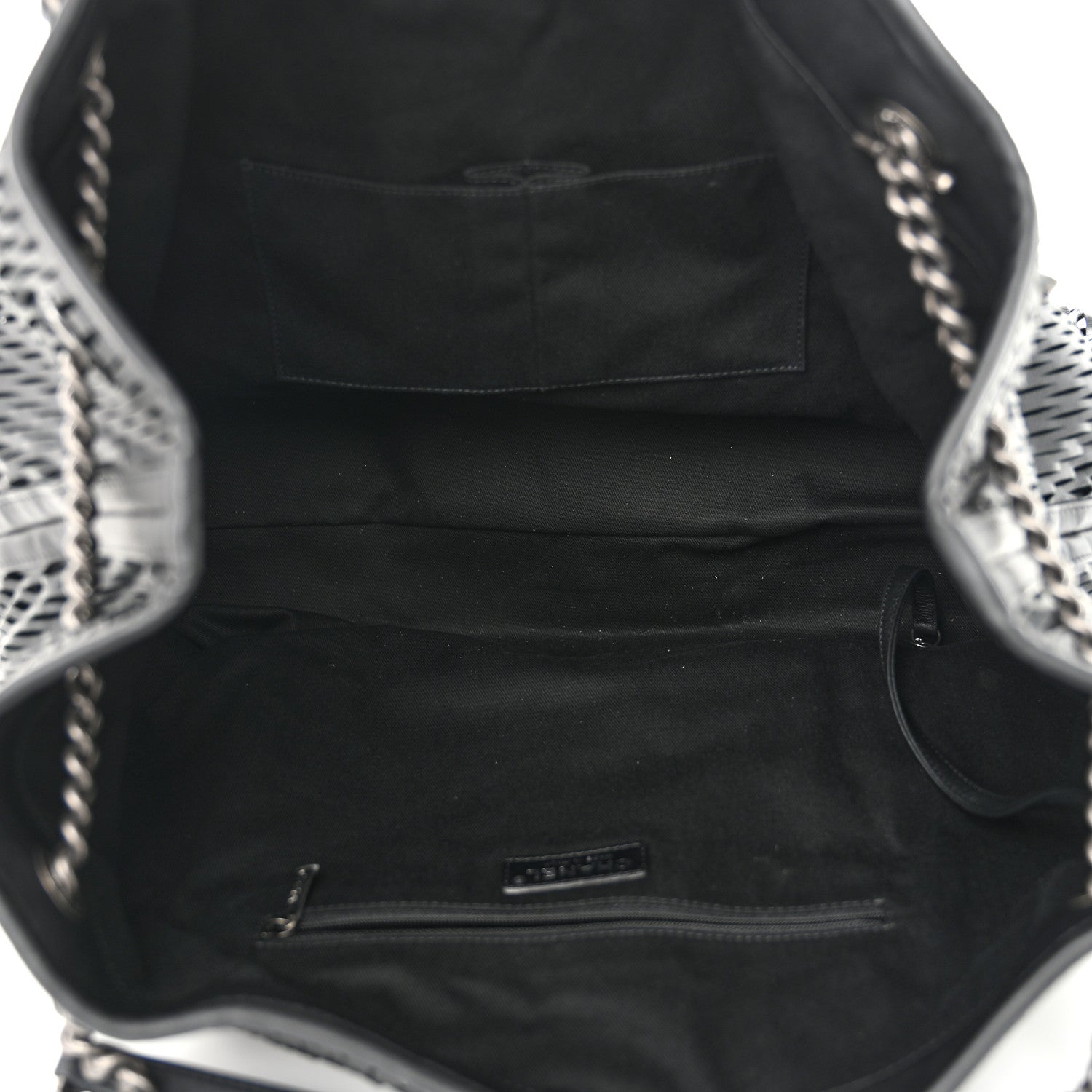 Chanel Calfskin Laser Cut Perforated CC Tote Black 5 of 10