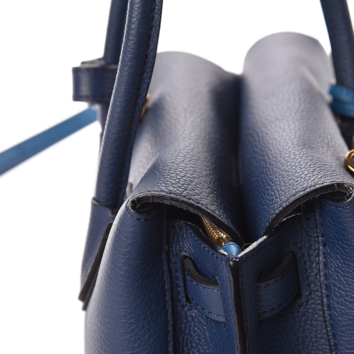 Grained Calfskin Mini Milla Tote Navy