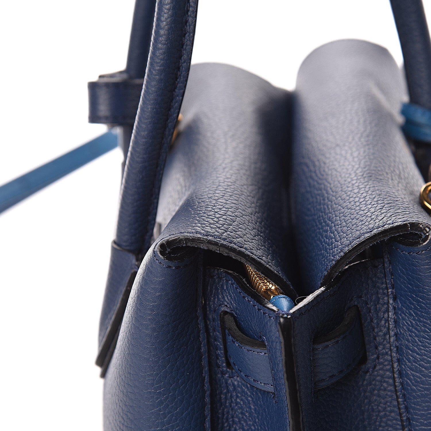 MCM Grained Calfskin Mini Milla Tote Navy 12 of 19
