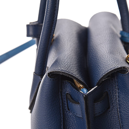 MCM Grained Calfskin Mini Milla Tote Navy 12 of 19