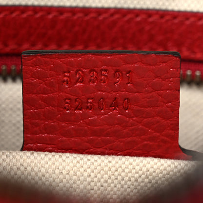 Gucci Grained Calfskin Logo Messenger Bag Hibiscus Red 7 of 9