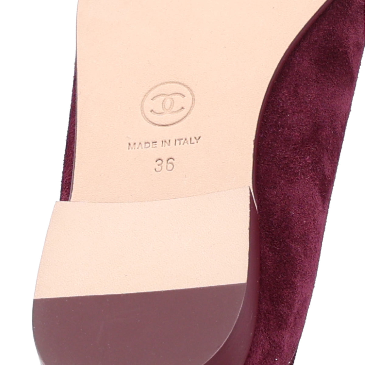 Chanel Suede Calfskin Patent Cap Toe CC Ballerina Flats 36 Burgundy 8 of 10