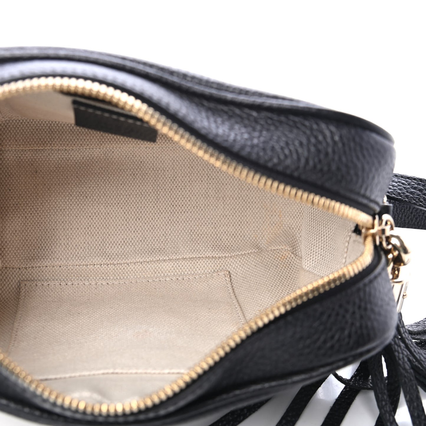 Pebbled Calfskin Small Soho Disco Bag Black