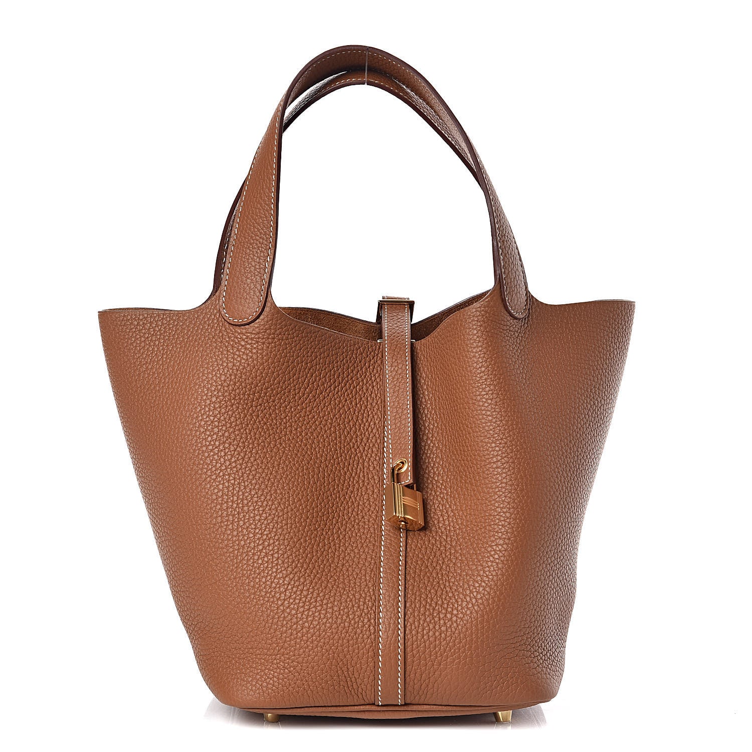 Hermes Taurillon Clemence Picotin Lock 22 MM Gold 1 of 10