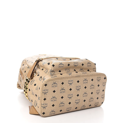 MCM Visetos Medium Side Stud Stark Backpack Beige 3 of 9