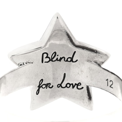 Gucci Sterling Silver Blind for Love Star Cat Ring 51 5.75 5 of 6