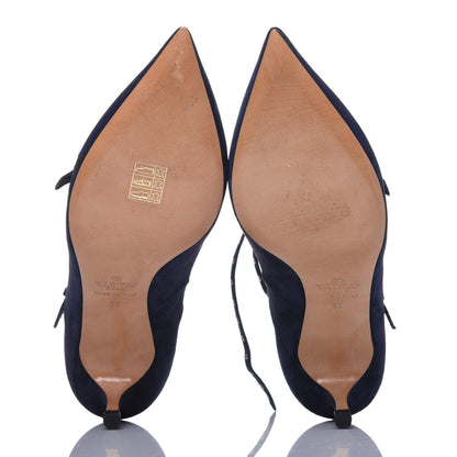 Valentino Garavani Suede Love Latch 50mm Pumps 39 Marine Poudre 5 of 9