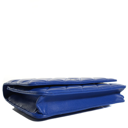 Chanel Lambskin Quilted Wallet On Chain WOC Dark Blue 4 of 9