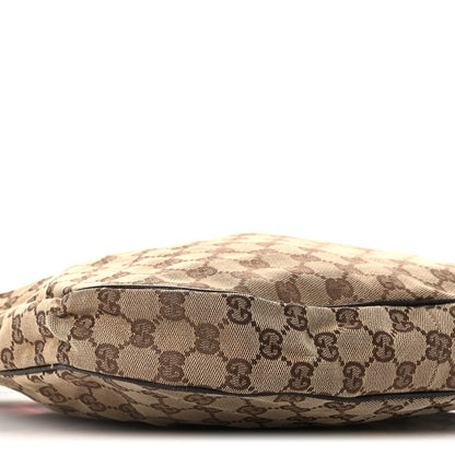 Gucci Monogram Web Medium Half Moon Hobo Dark Brown 9 of 14