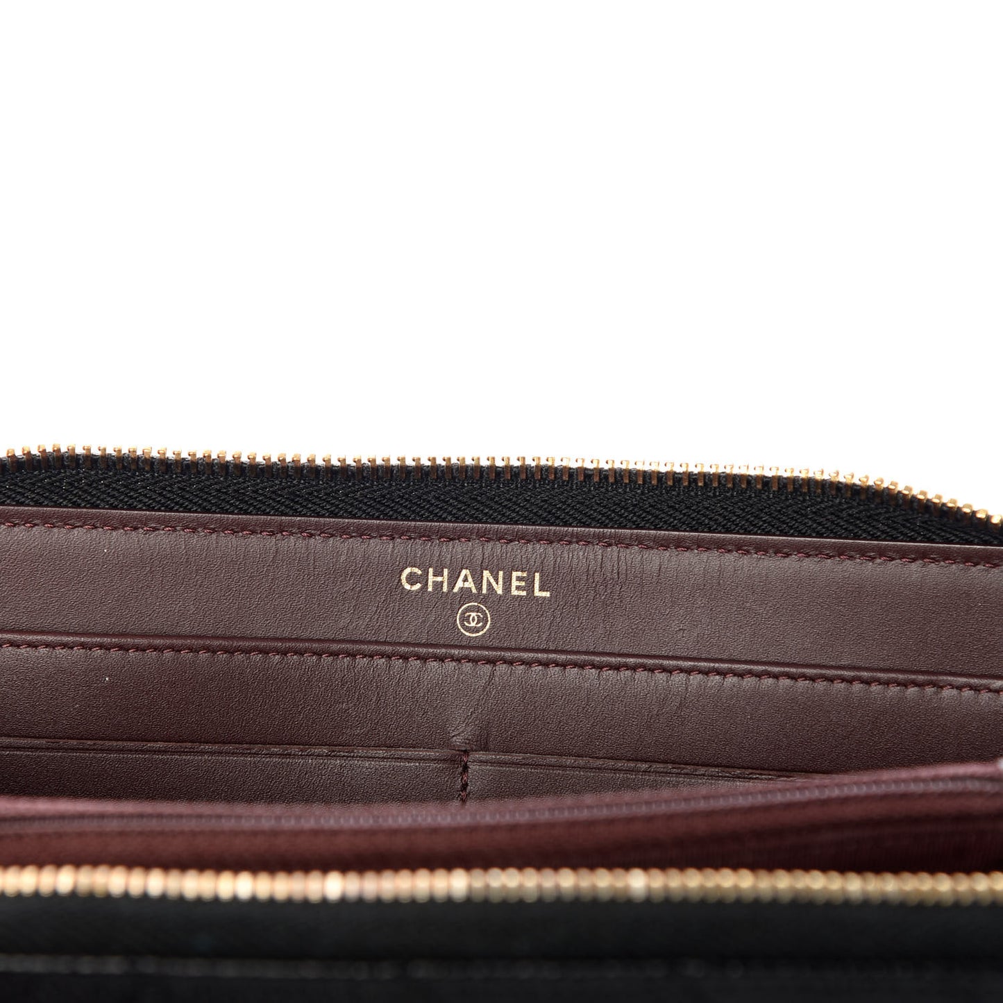 Caviar Quilted Large Gusset Zip Around Wallet Black