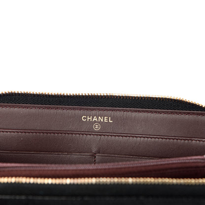Chanel Caviar Quilted Large Gusset Zip Around Wallet Black 6 of 9