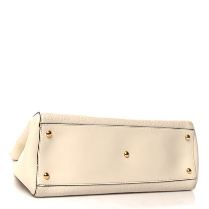 Gucci Guccissima Signature Large Shoulder Tote Bag Mystic White 4 of 10