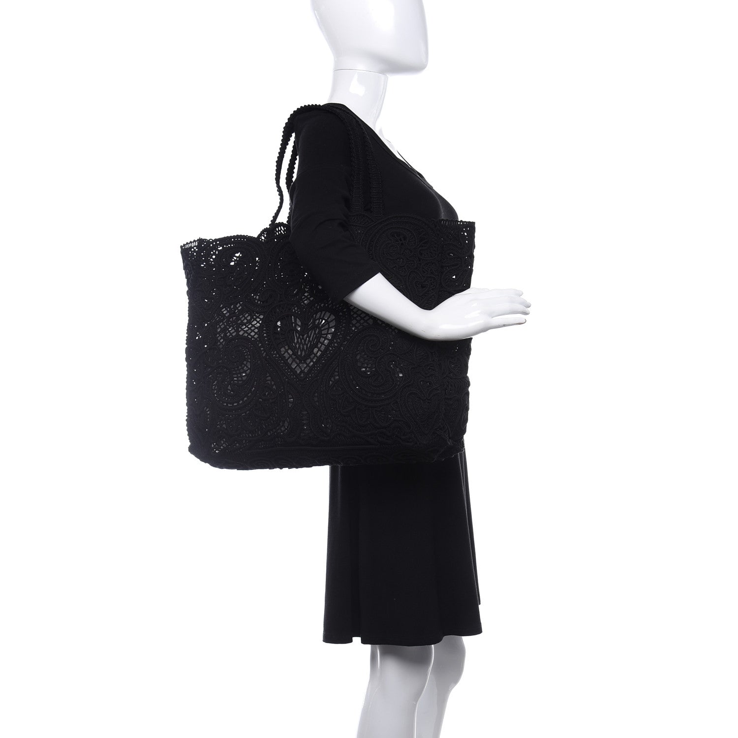 Dolce & Gabbana Cordonetto Lace Large Beatrice Tote Black 2 of 8
