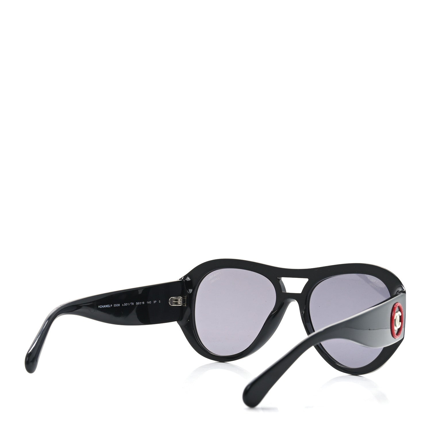 Chanel Acetate CC Pilot Sunglasses 5508 Black 4 of 7