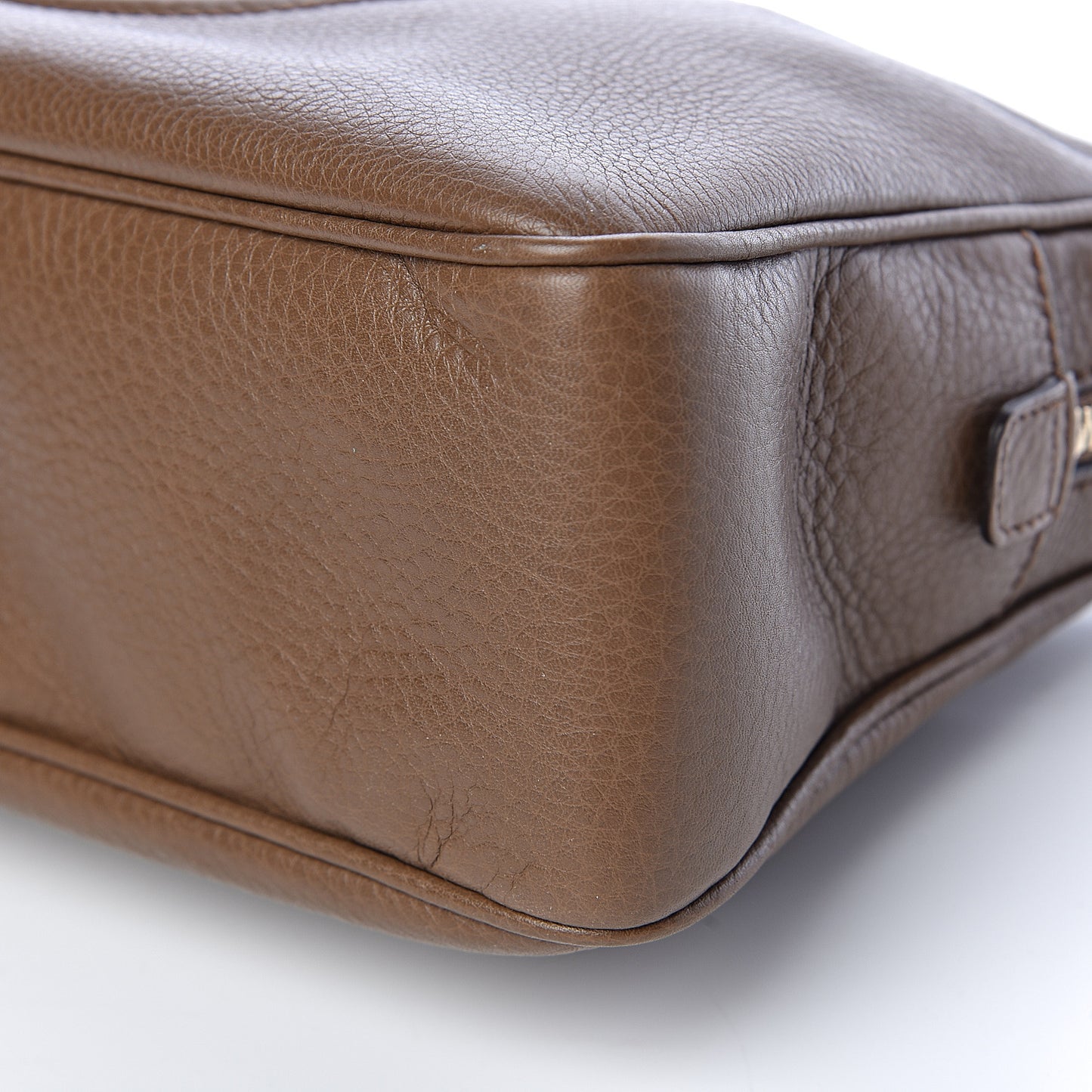 Pebbled Calfskin Small Soho Bowler Maple Brown
