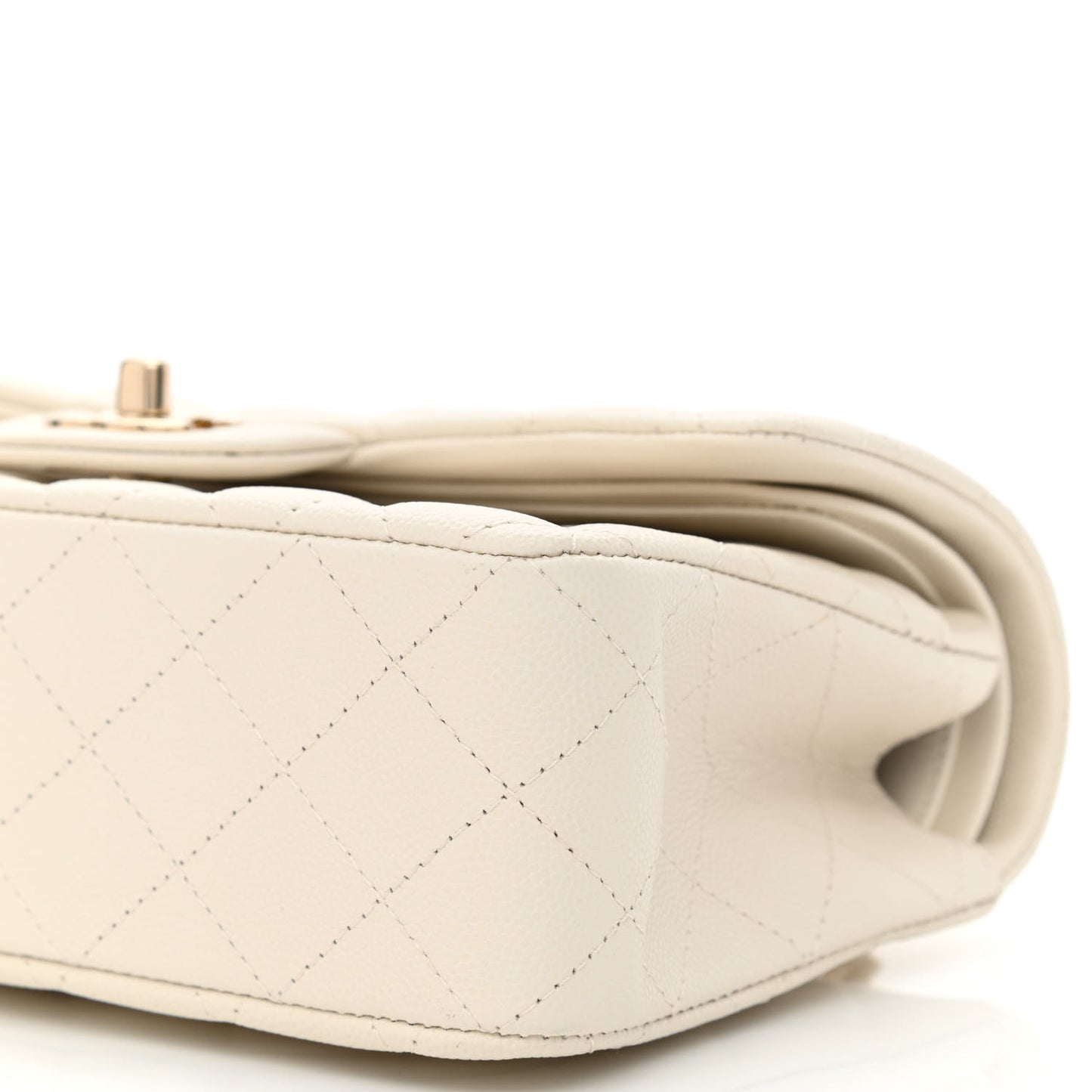 Caviar Quilted Small Double Flap White