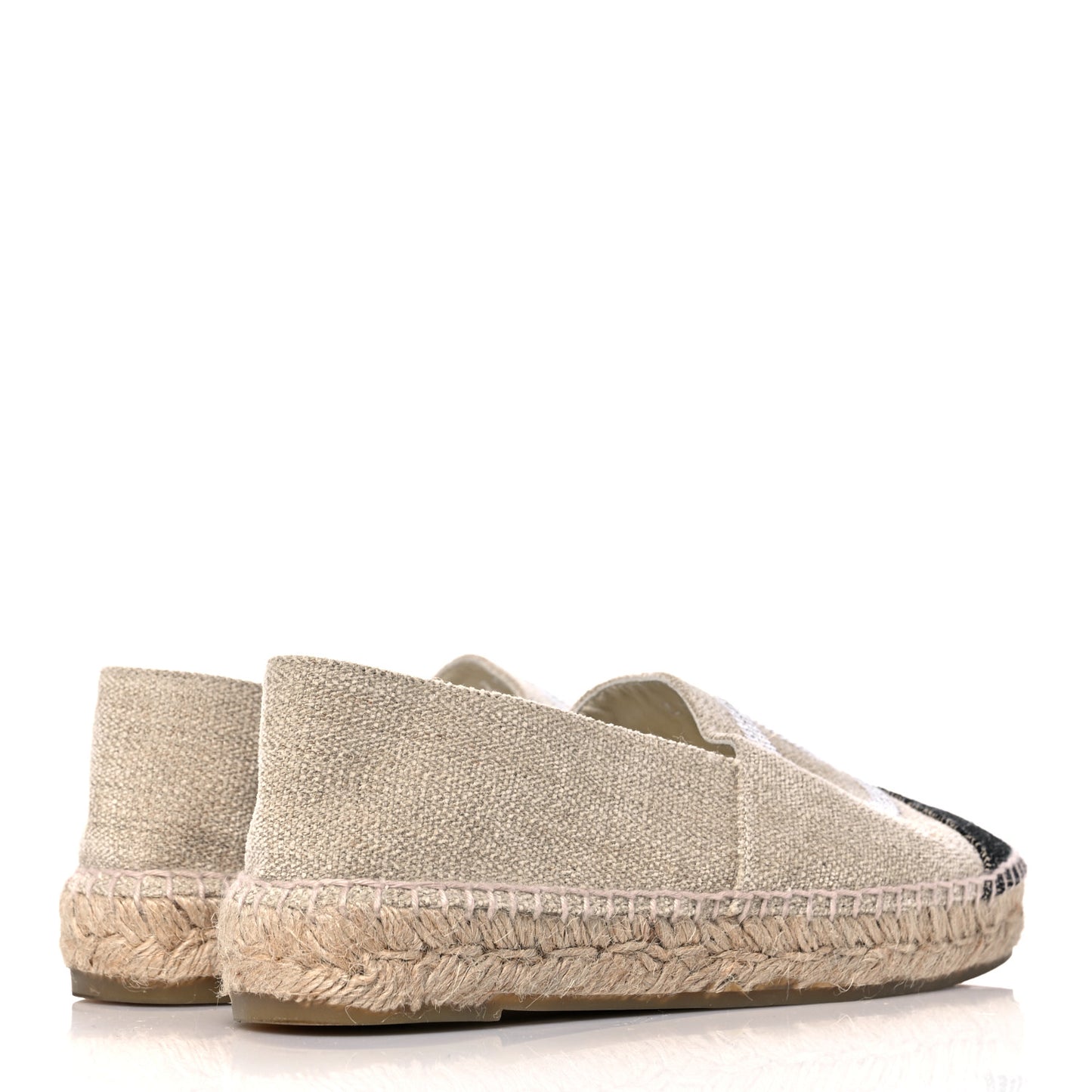 Toile Sequin CC Espadrilles 36 Beige Black