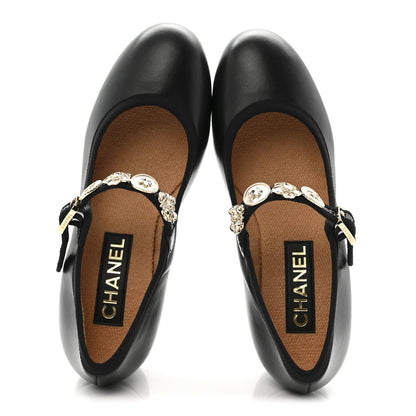 Chanel Lambskin Mary Jane Charm Pumps 39 Black 2 of 9