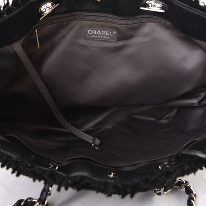 Chanel Vinyl Quilted Funny Tweed Tote Black 4 of 6