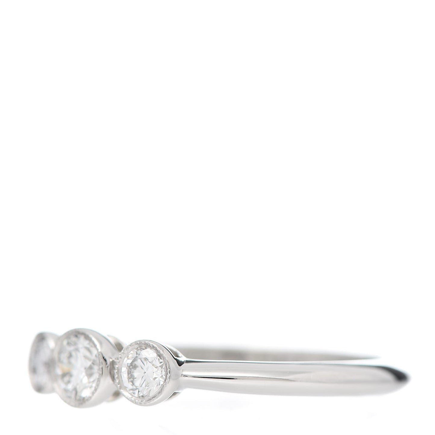 Platinum Diamond Three Stone Milgrain Ring 52 6