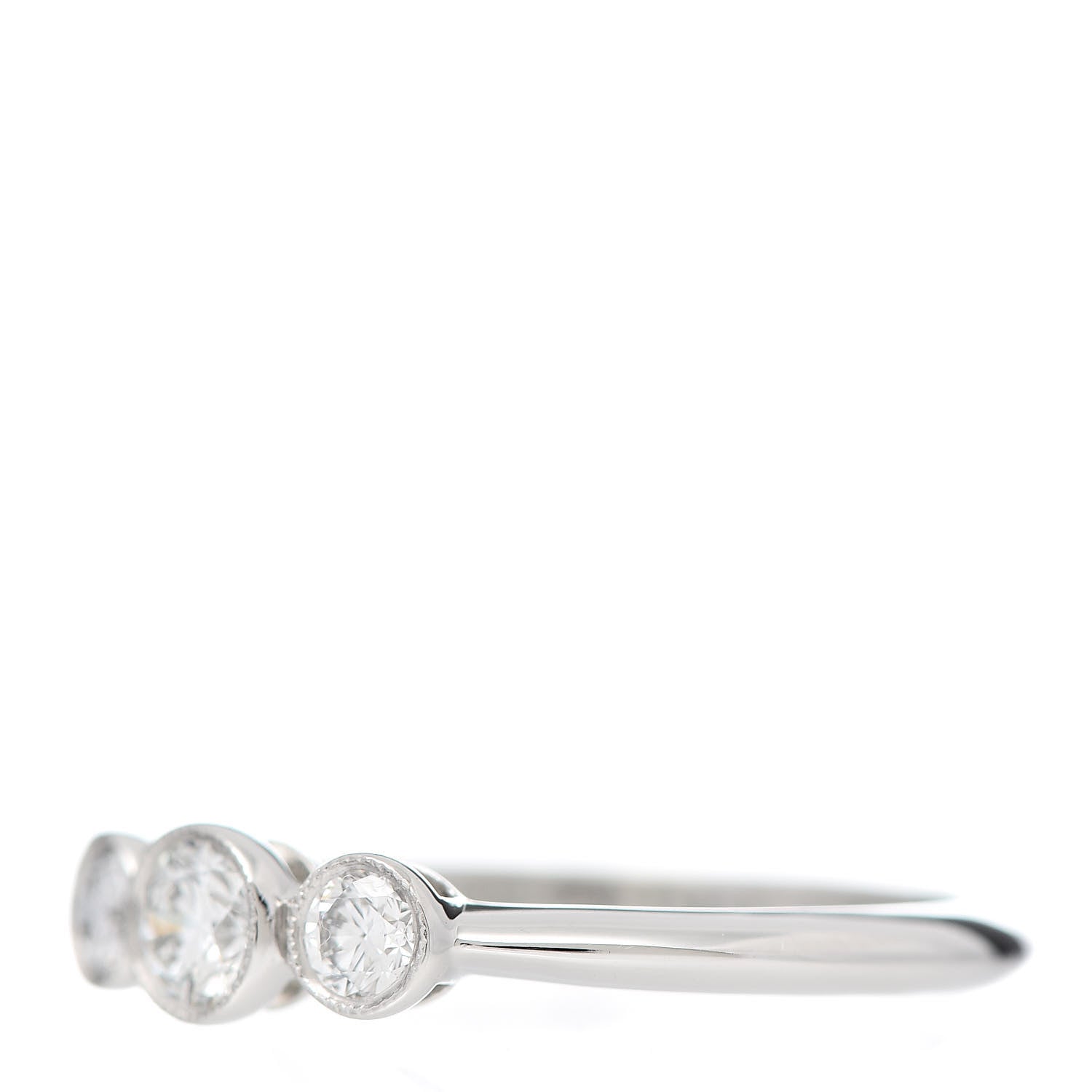 Tiffany Platinum Diamond Three Stone Milgrain Ring 52 6 3 of 5