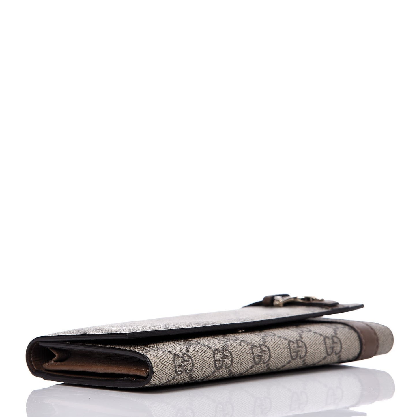 GG Supreme Monogram Nice Continental Wallet Maple Brown