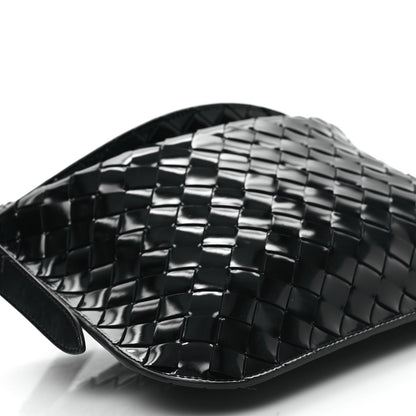 Bottega Veneta Patent Intrecciato Shoulder Bag Black 8 of 11