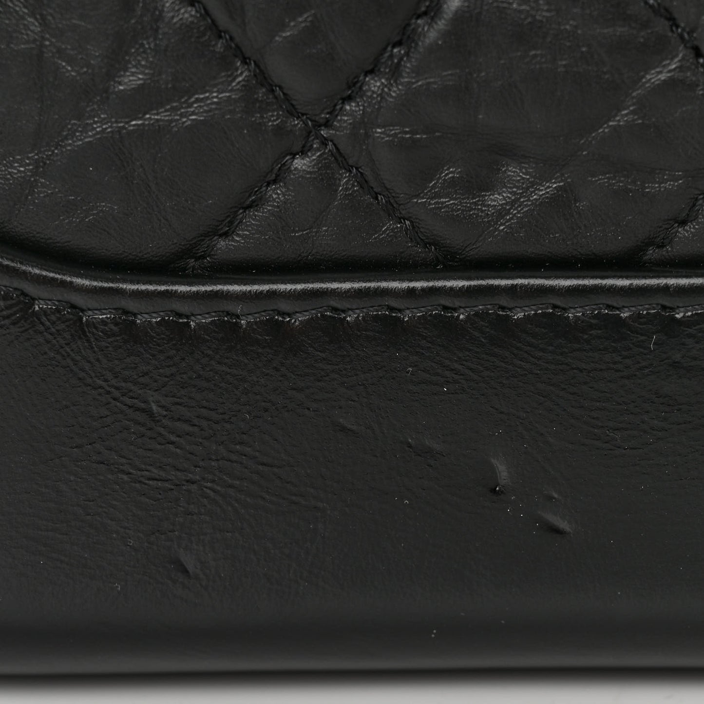 Aged Calfskin Quilted Small Gabrielle Hobo Black