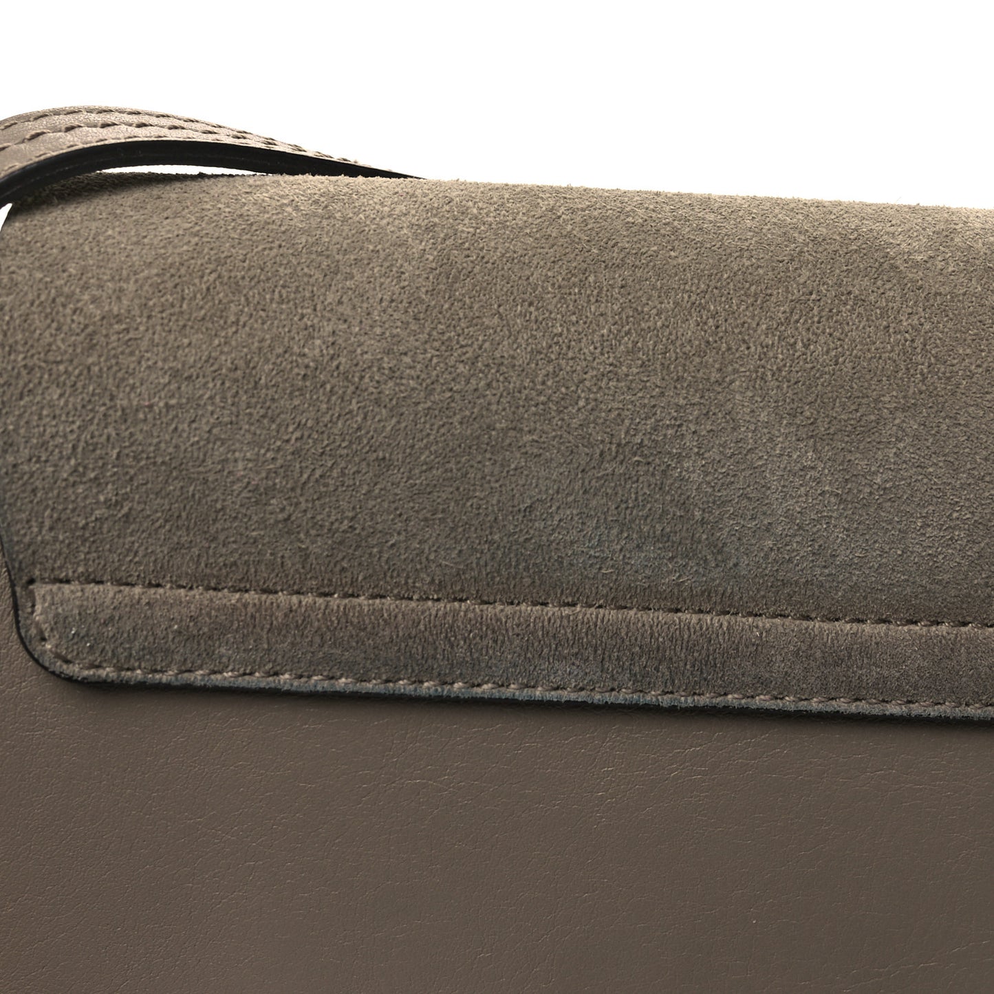 Suede Calfskin Small Faye Shoulder Bag Motty Grey