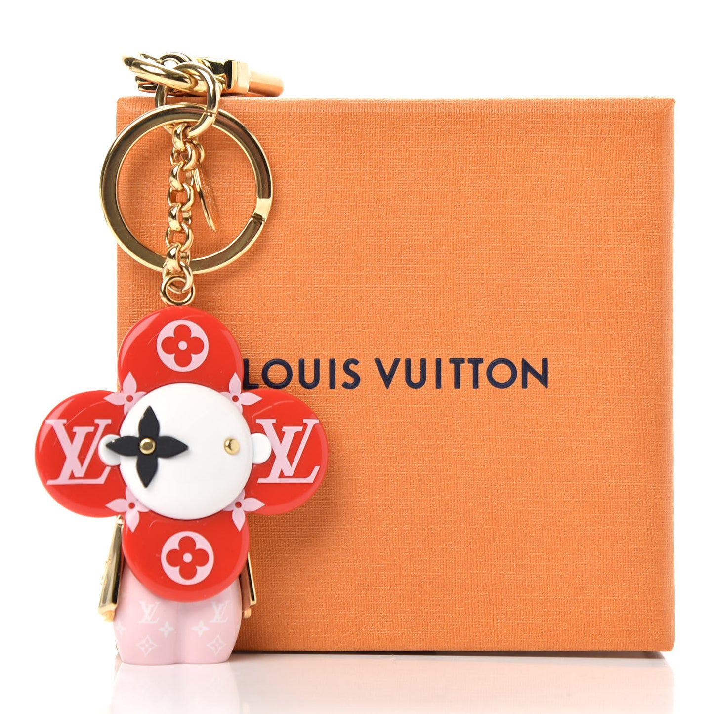 Giant Monogram Vivienne Bag Charm Key Holder Rouge