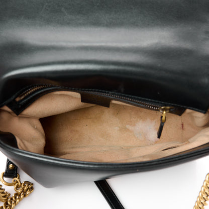 Gucci Calfskin Matelasse Small GG Marmont Top Handle Shoulder Bag Black 5 of 11