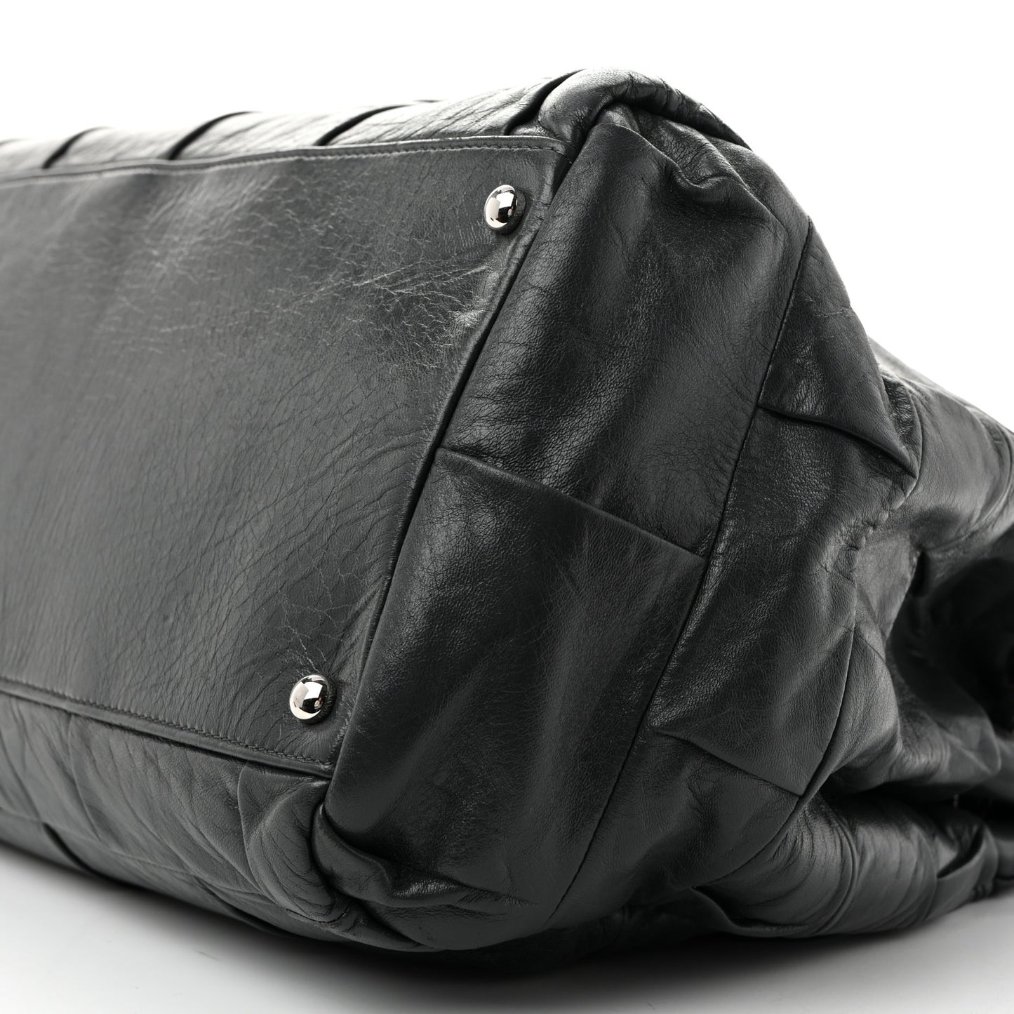Lambskin Igloo Shoulder Bag Dark Grey