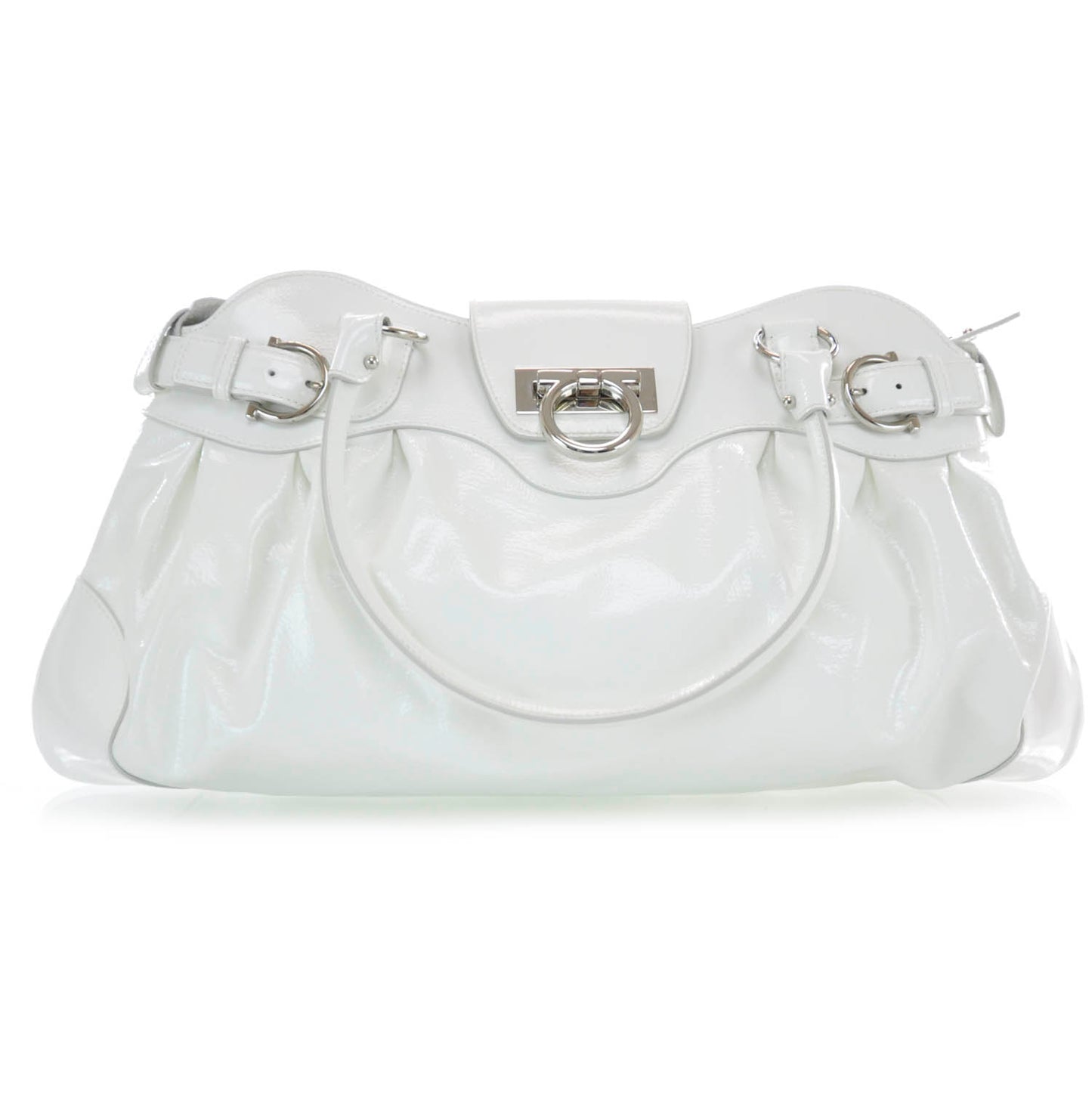 SALVATOREFERRAGAMOPatentLeatherMarisaWhite