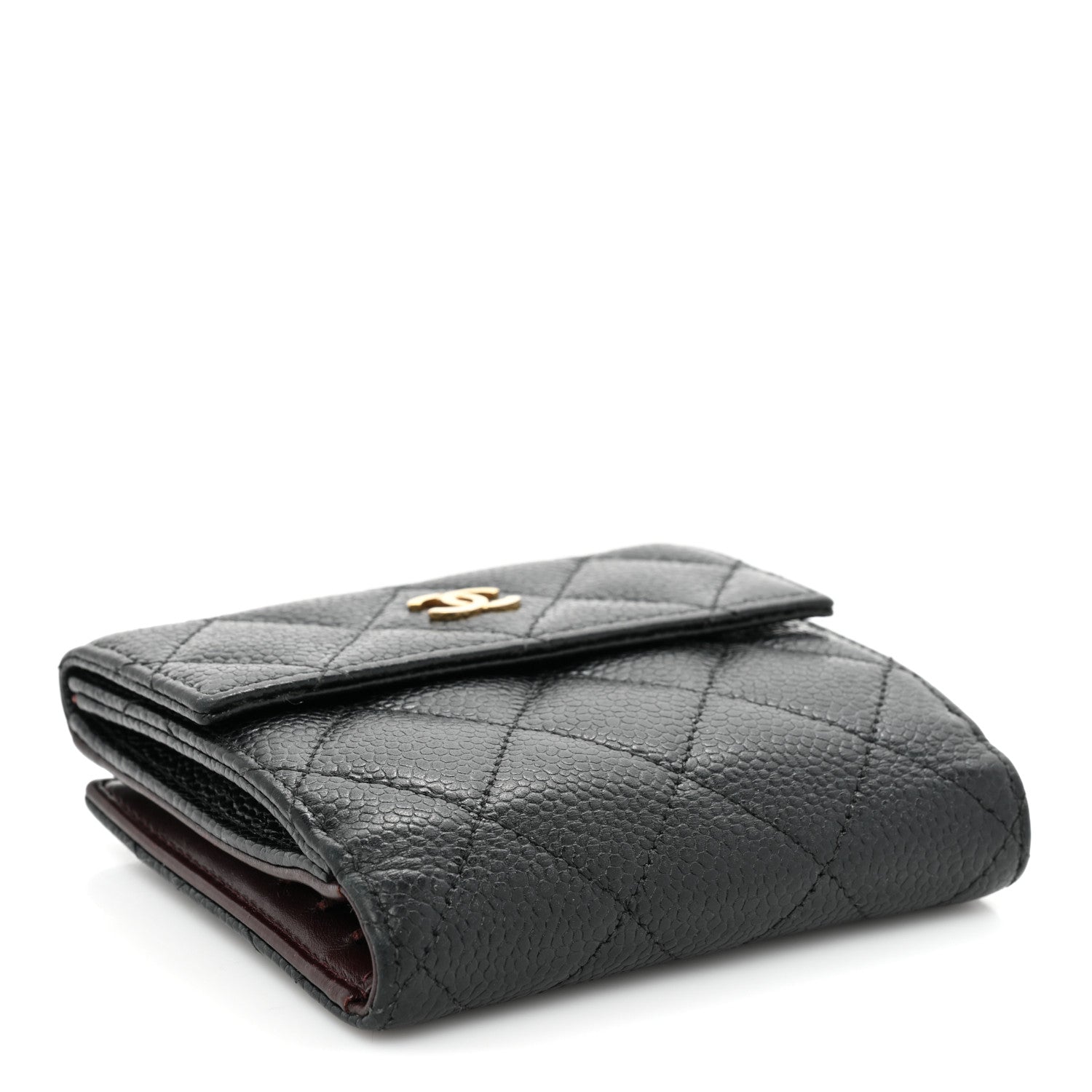 Chanel Caviar Quilted Compact French Flap Wallet Black 4 of 13