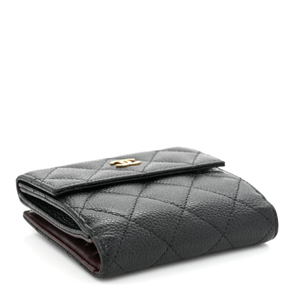 Chanel Caviar Quilted Compact French Flap Wallet Black 4 of 13