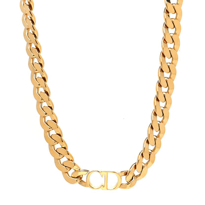 Christian Dior Metal Danseuse Etoile Chain Choker Necklace Gold 1 of 5