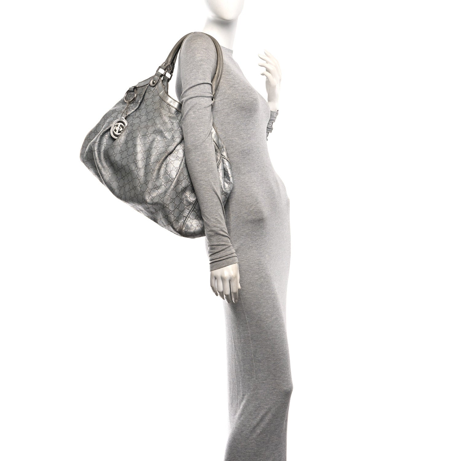 Gucci Guccissima Large Sukey Tote Silver 2 of 13