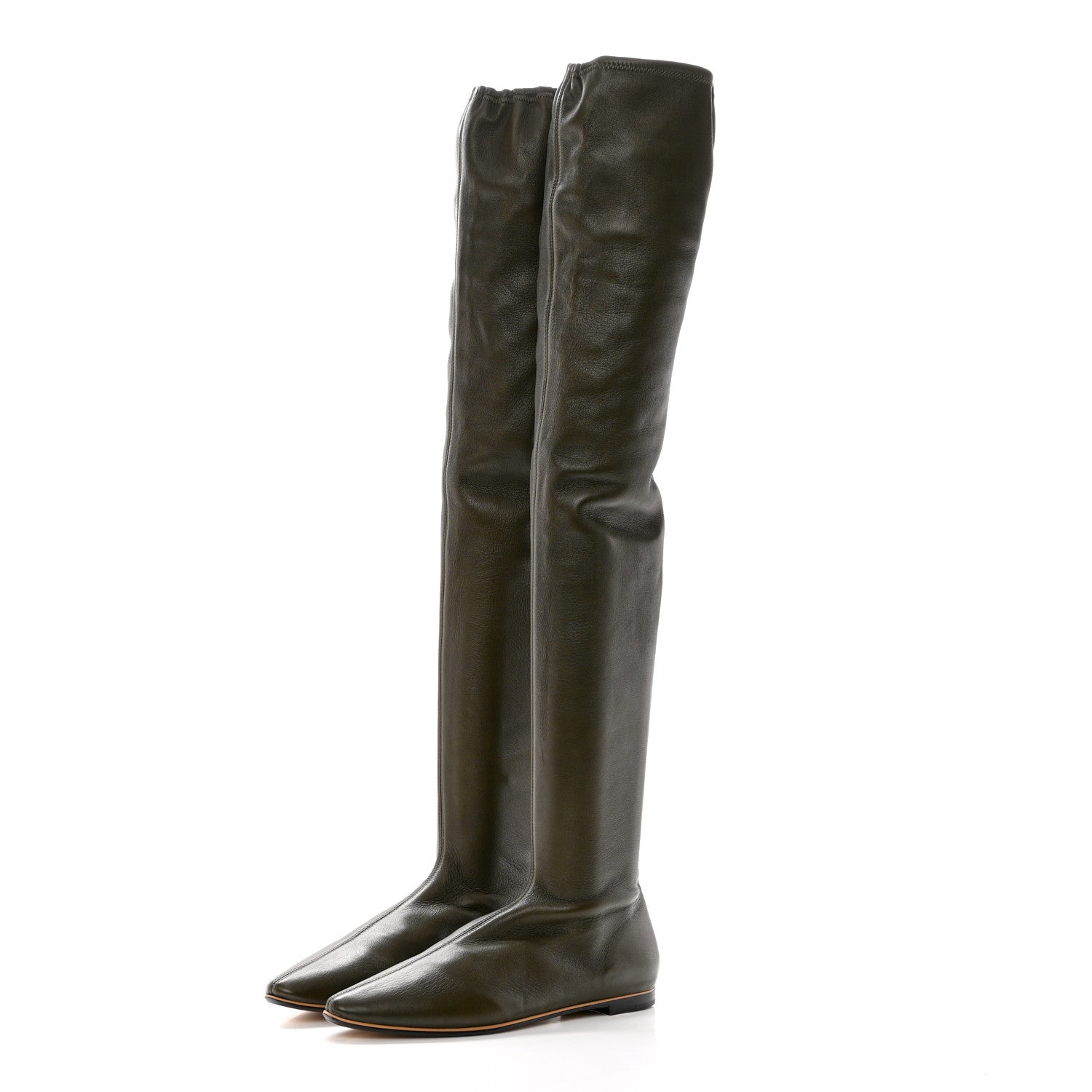 Bottega Veneta Nappa Over The Knee Boots 37 Khaki 3 of 6