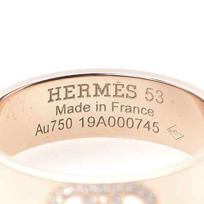 Hermes 18K Rose Gold Diamond PM H D'Ancre Ring 53 6.25 4 of 5