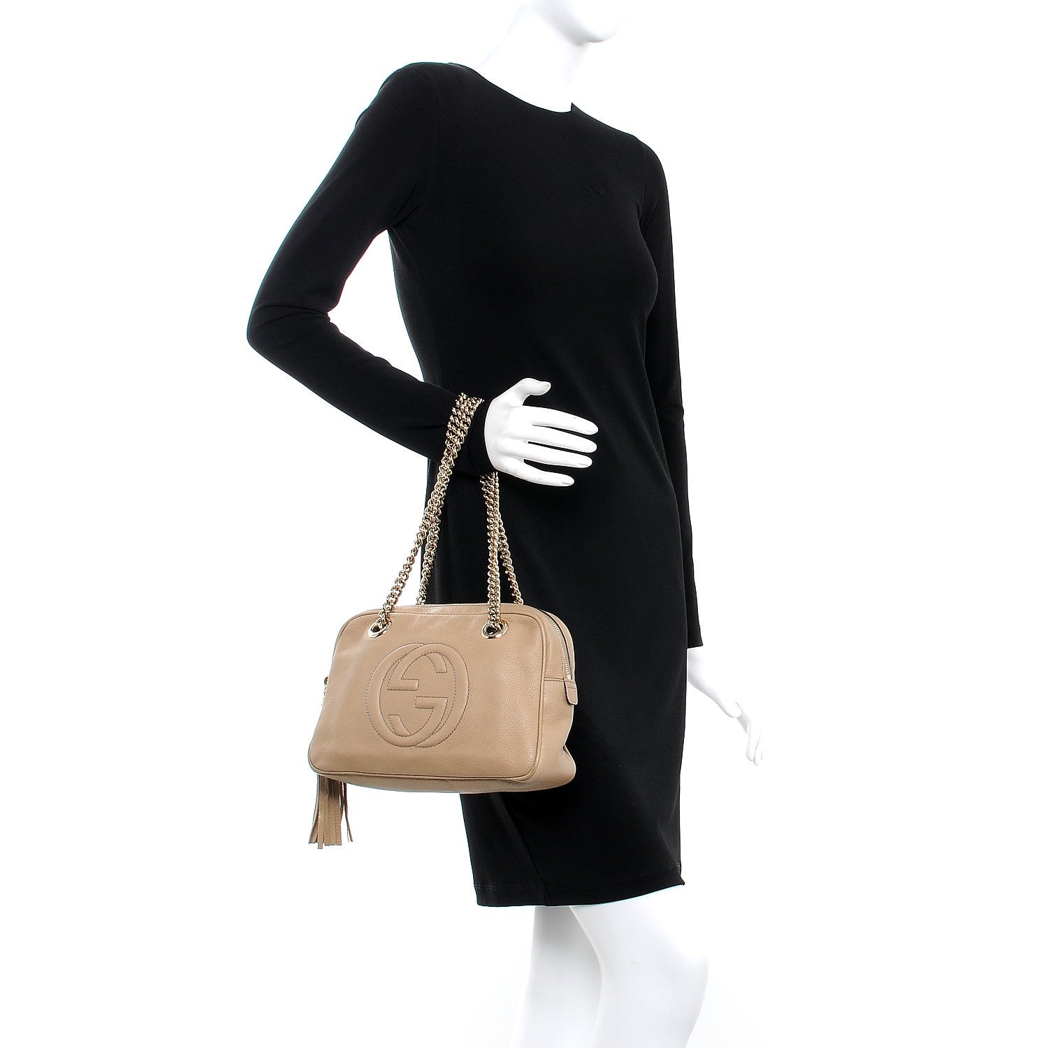 Gucci Pebbled Calfskin Small Soho Bowler Camelia 2 of 12