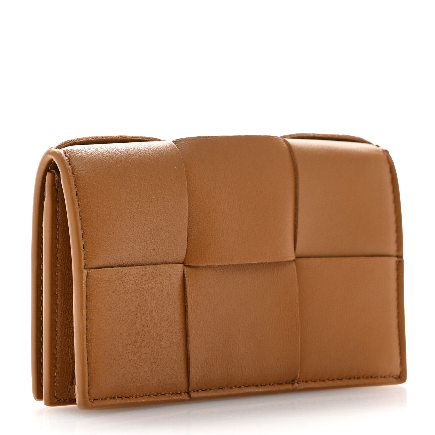Bottega Veneta Nappa Maxi Intrecciato Card Holder Wallet Caramel 3 of 6