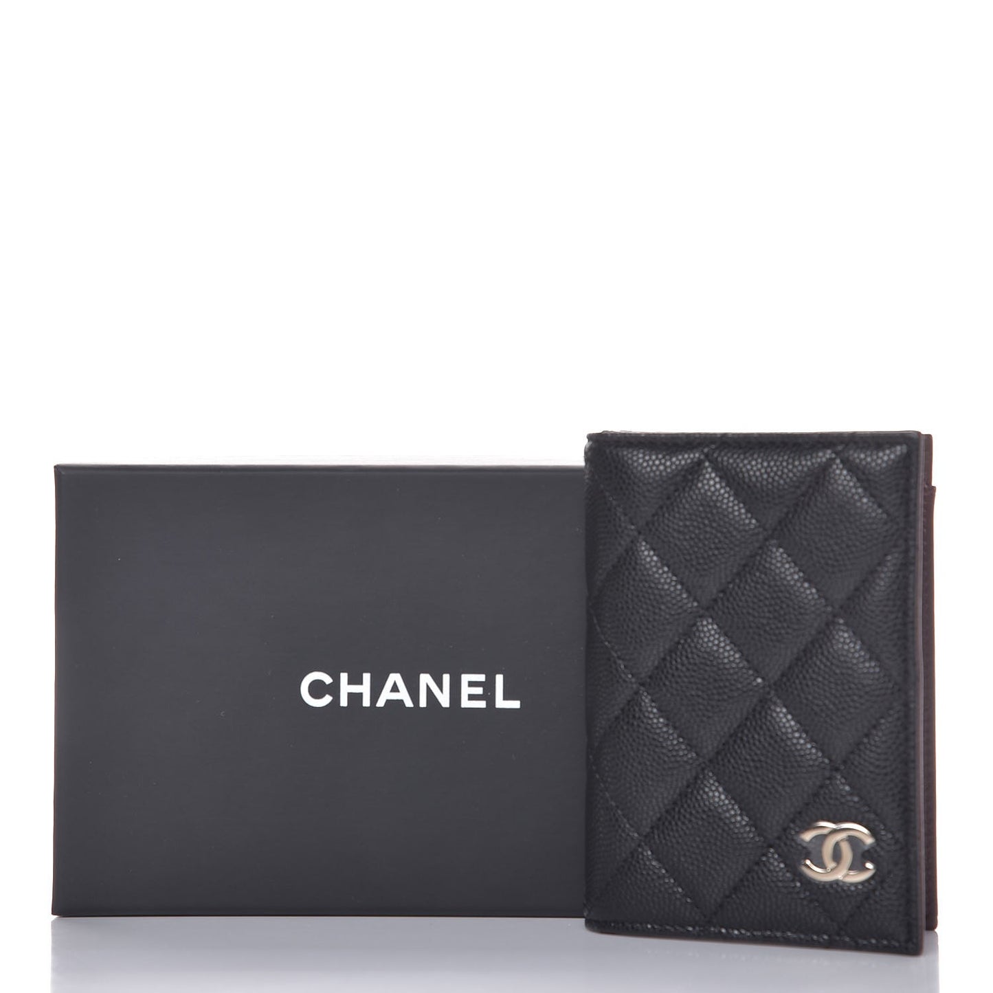 Caviar Quilted Card Holder Wallet Black