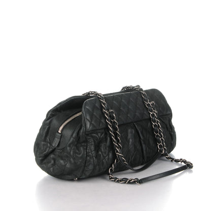 Chanel Iridescent Calfskin Chic Quilt Bowling Bag Black 3 of 7